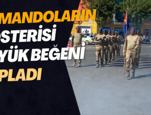 Komandoların silahlarıyla yaptığı gösteri coşkuyla izlendi