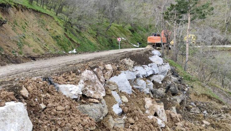 Gümüşova Pazarcık Köyü’nde Heyelan Bölgesinde Stabilizasyon Çalışması