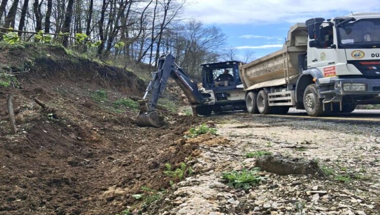 Çilimli Yenivakıf’ta Altyapı Çalışmaları Devam Ediyor